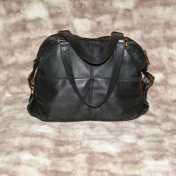 Michael Kors MK Portland Black Pebbled Leather Hobo Tote Shoulder Bag Purse - Picture 4 of 14